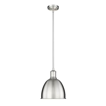 Z-Lite Sawyer 1 Light Pendant, Brushed Nickel 4500P8-BN
